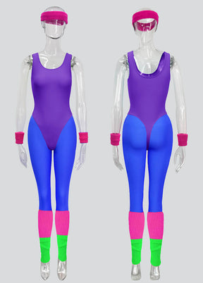 Women 80s 90s Workout Costume Outfit