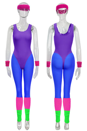 Women 80s 90s Workout Costume Outfit