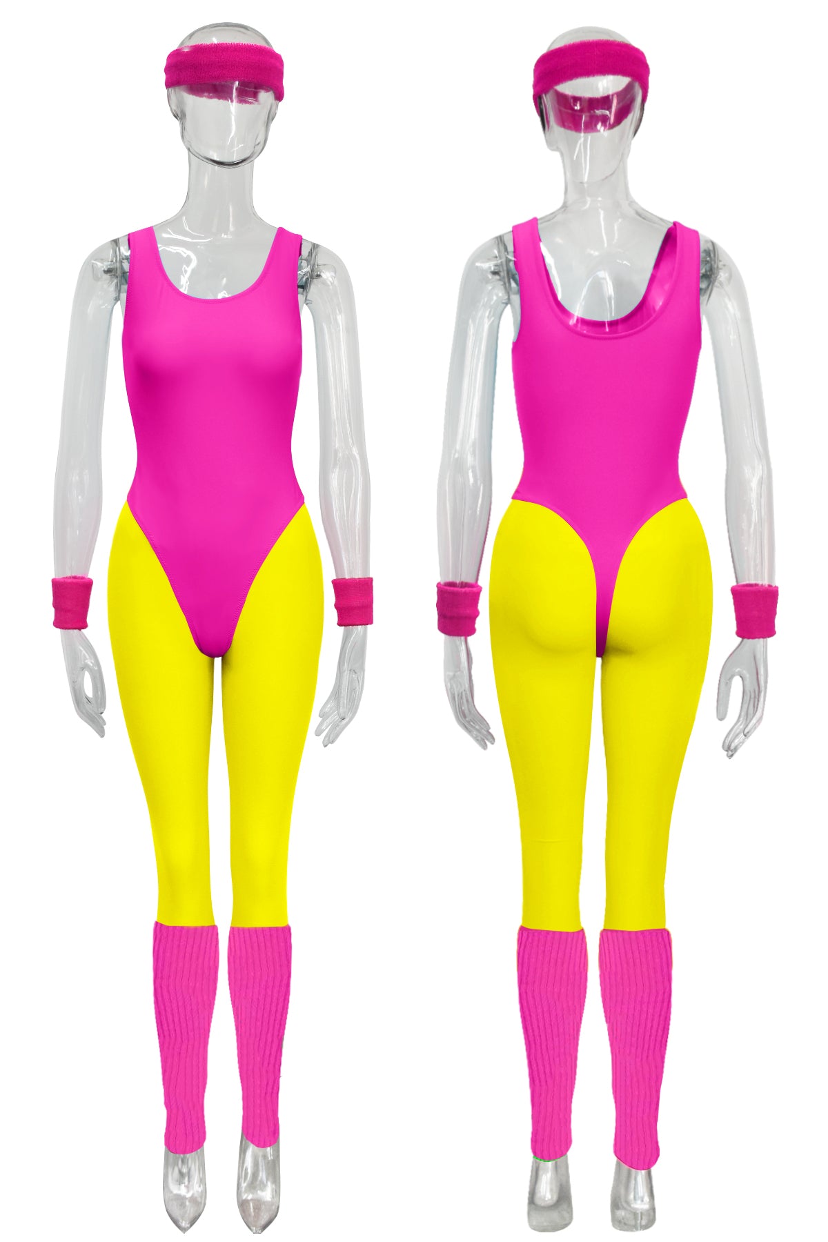 Women 80s 90s Workout Costume Outfit
