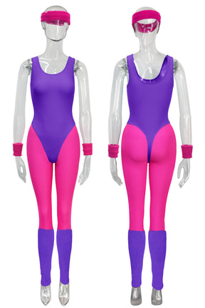 Women 80s 90s Workout Costume Outfit