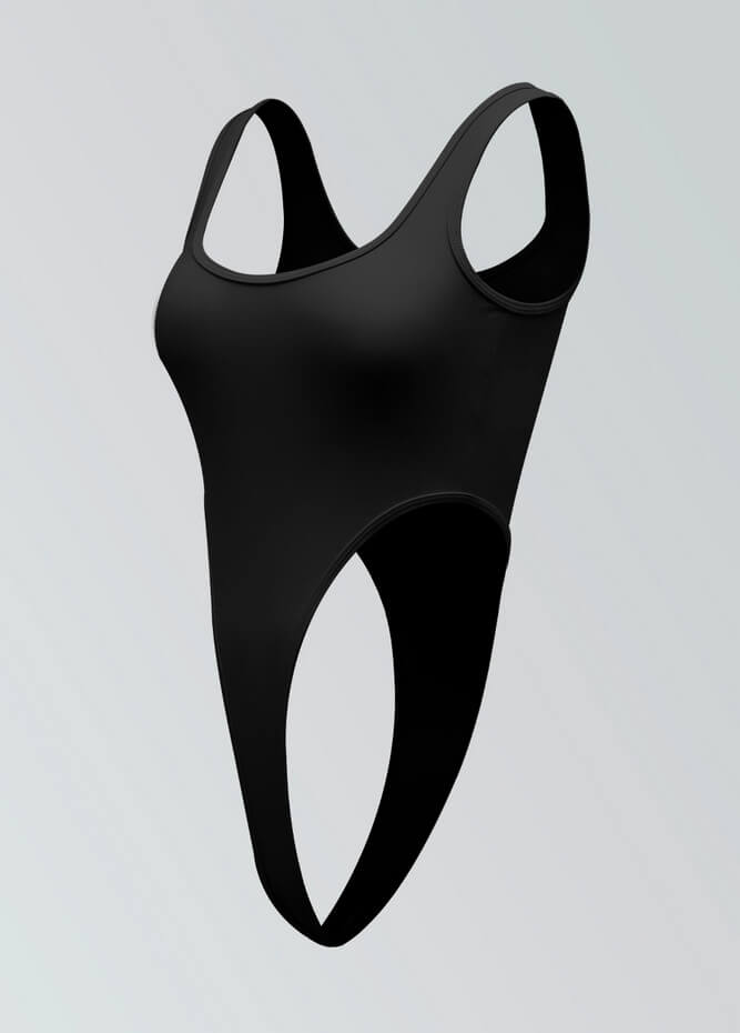 Womens Sexy High Cut Thong Square Neck Leotard