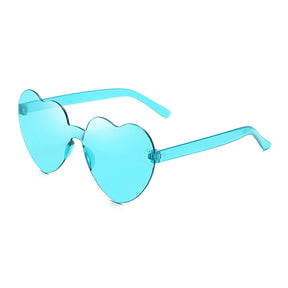 Womens Heart Sunglasses Candy Color Transparent Rimless
