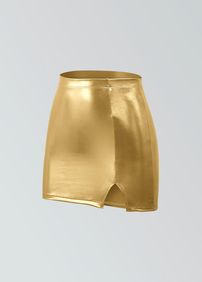 Womens Metallic Bodycon Mini Skirt