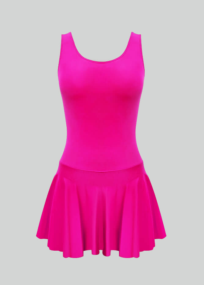 Thong Sleeveless Leotard with Skirt