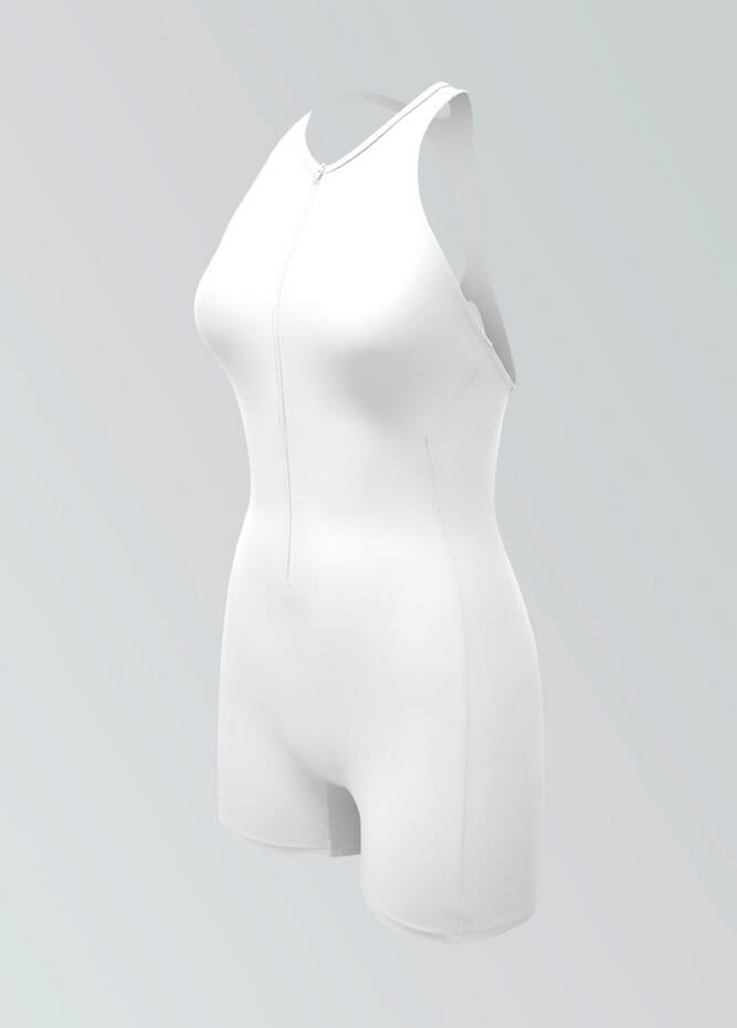 Womens Racer Back Zipper Front Romper
