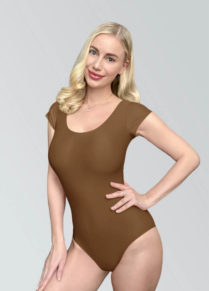 Womens Cap Sleeve Scoop Neck Leotard