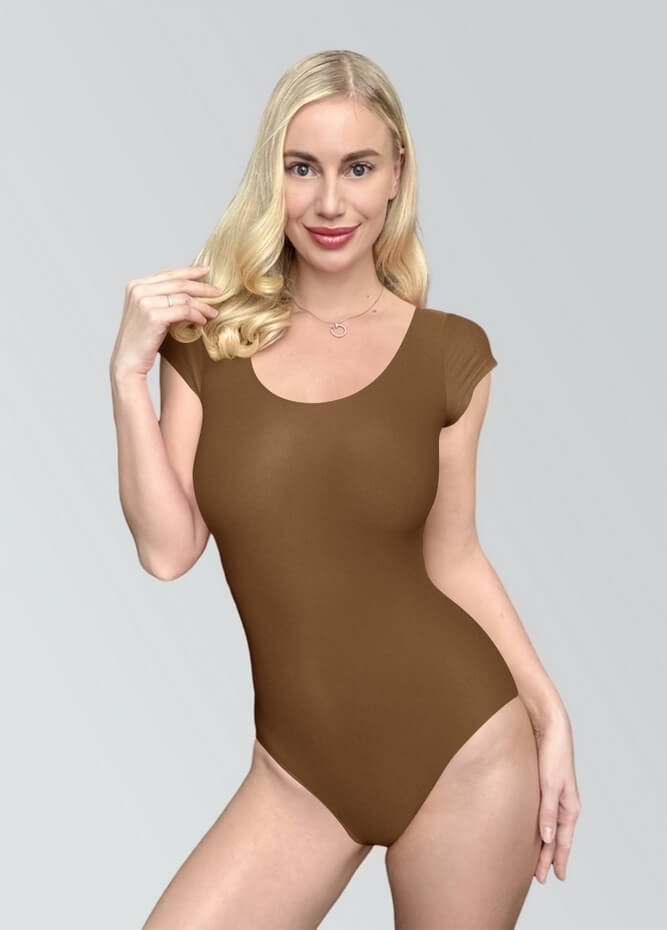 Womens Cap Sleeve Scoop Neck Leotard