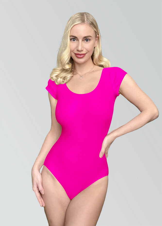 Womens Cap Sleeve Scoop Neck Leotard