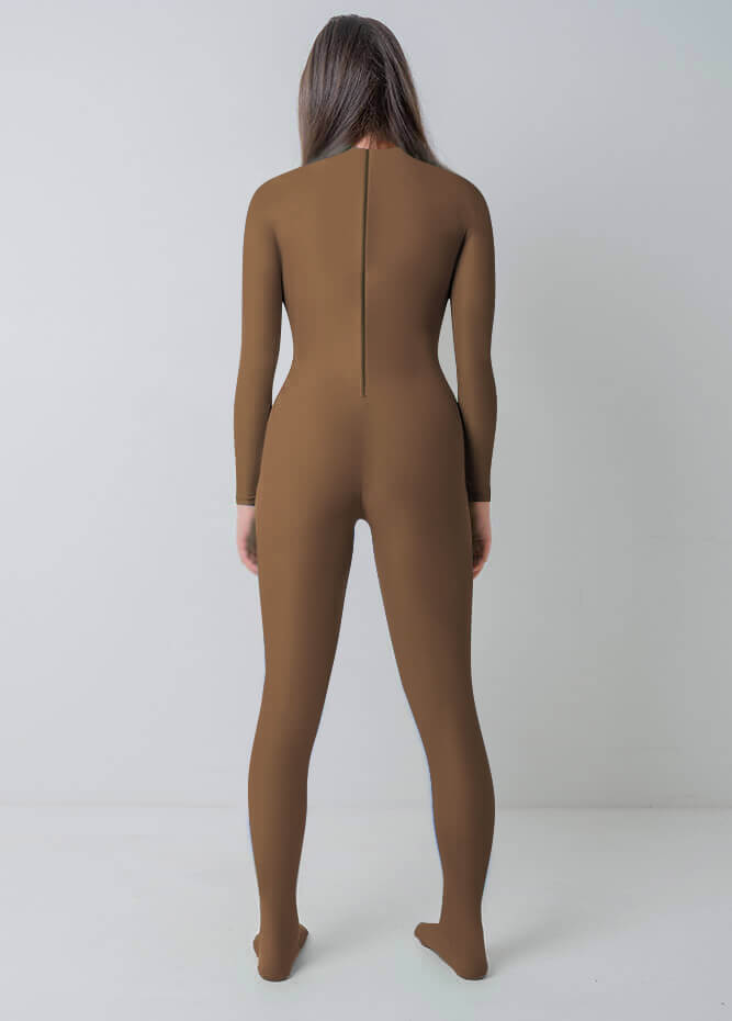 Womens Full Bodysuit One Piece Footed Unitard