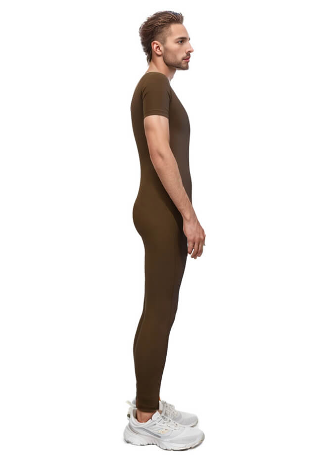 Mens One Piece Short Sleeve Unitard