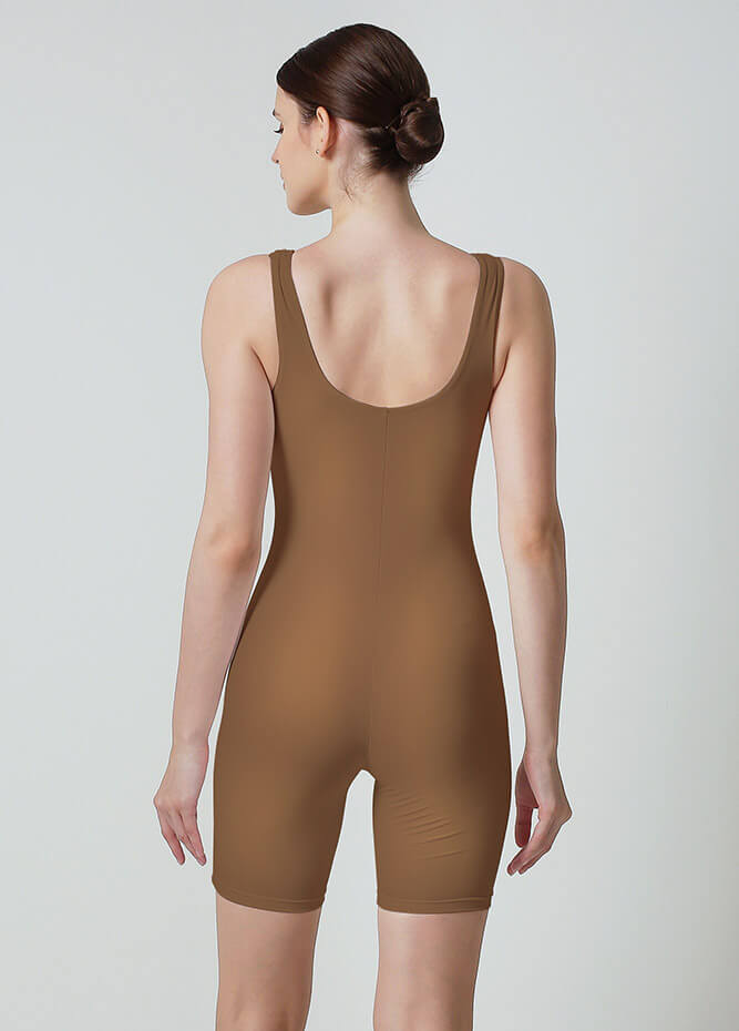 brown unitard romper