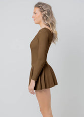 Womens Long Sleeve Skirted Leotards
