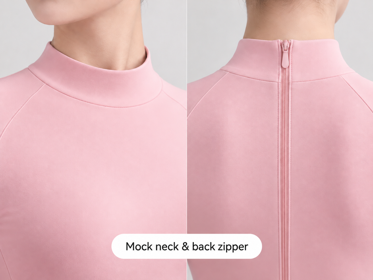 Mock Neck / Back Zipper