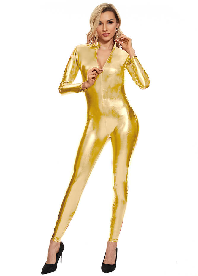 gold catsuit