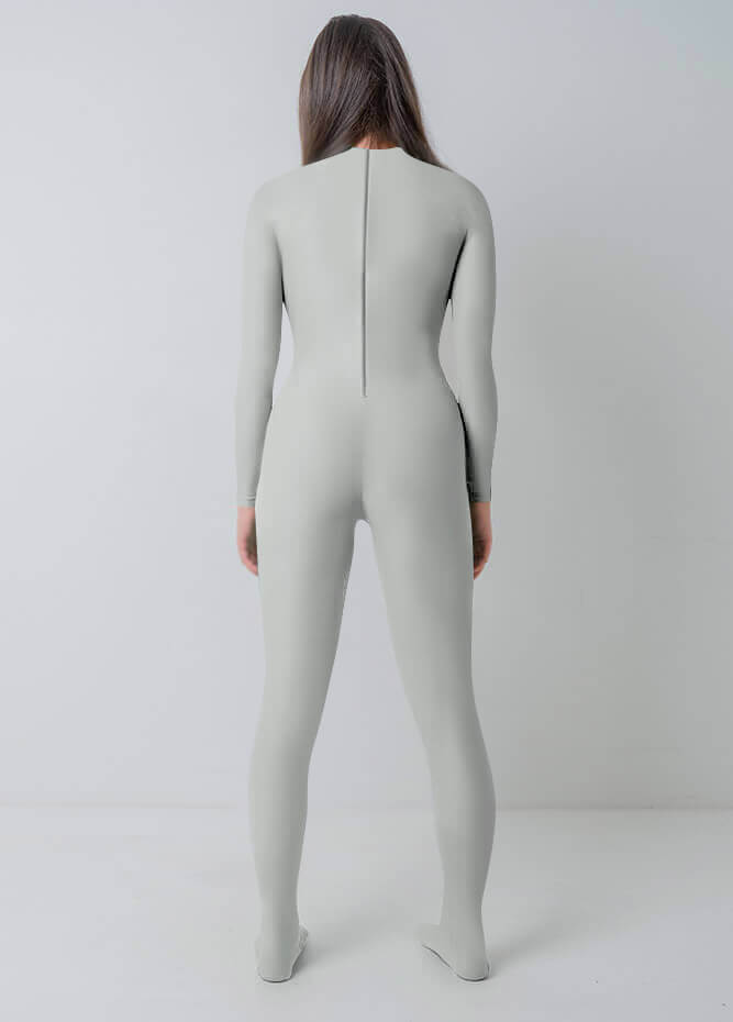 Womens Full Bodysuit One Piece Footed Unitard