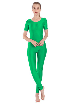green spandex jumpsuit