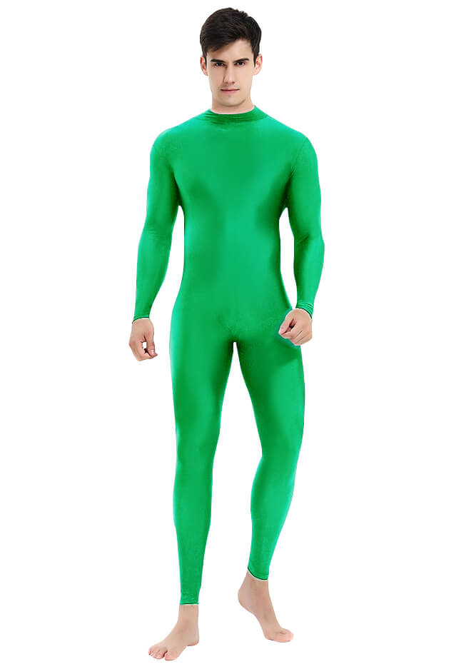 Mens Turtleneck Spandex Long Sleeve Unitard