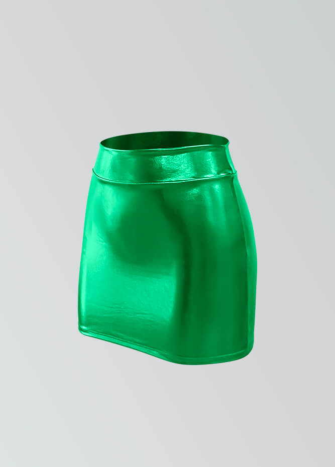 Womens Sexy Metallic Bandage Mini Skirt