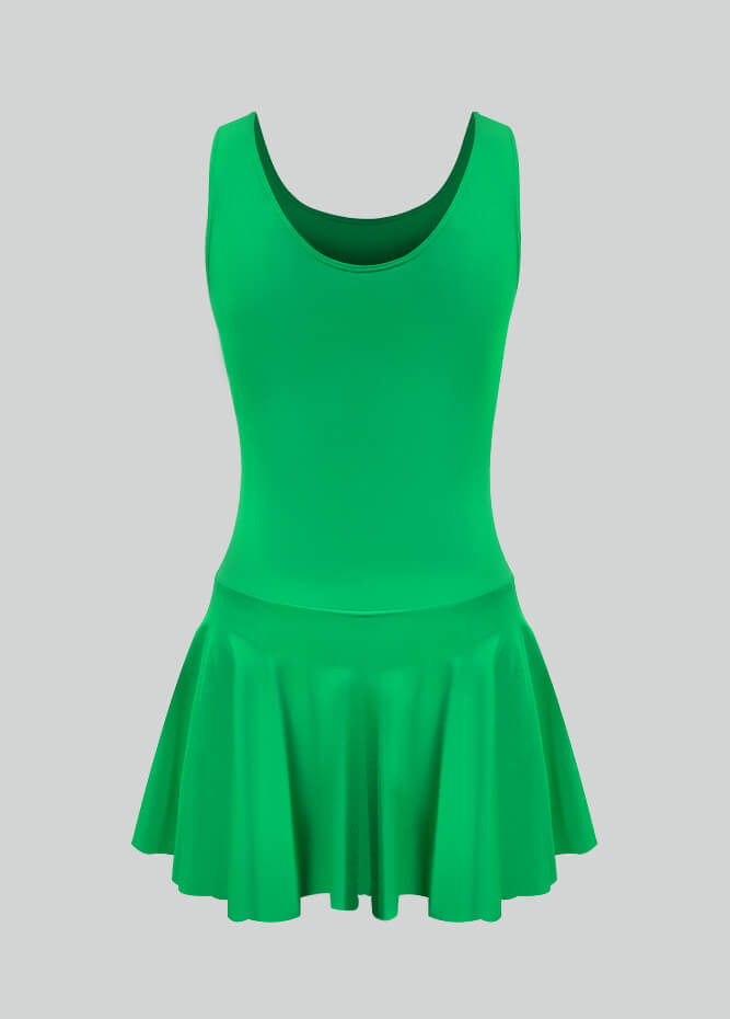 Thong Sleeveless Leotard with Skirt
