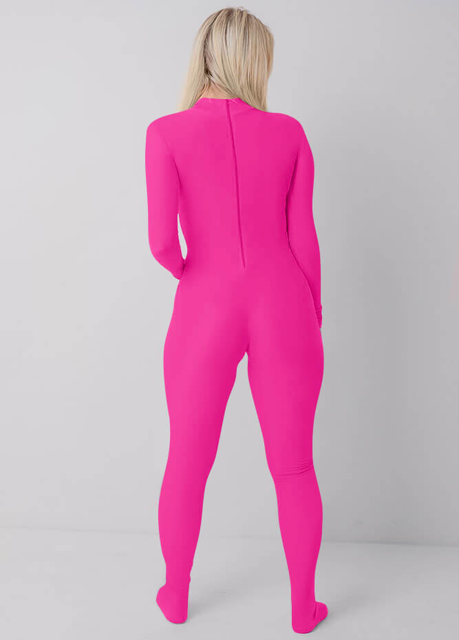 Womens Full Bodysuit One Piece Footed Unitard