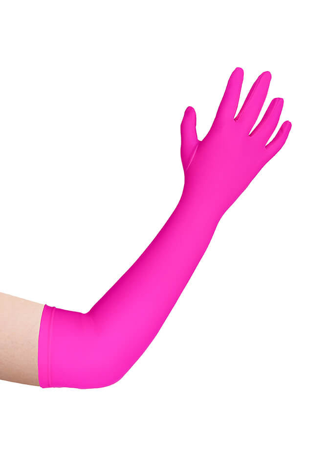 hot pink long spandex gloves