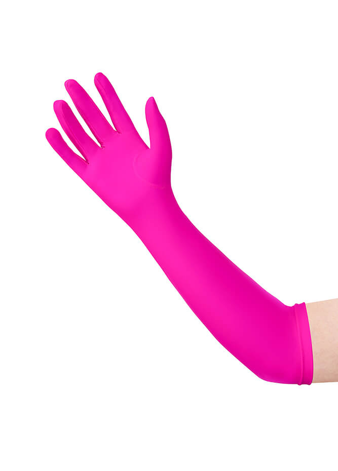 hot pink long spandex gloves