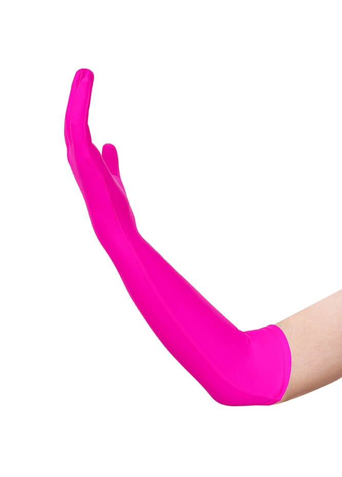hot pink long spandex gloves