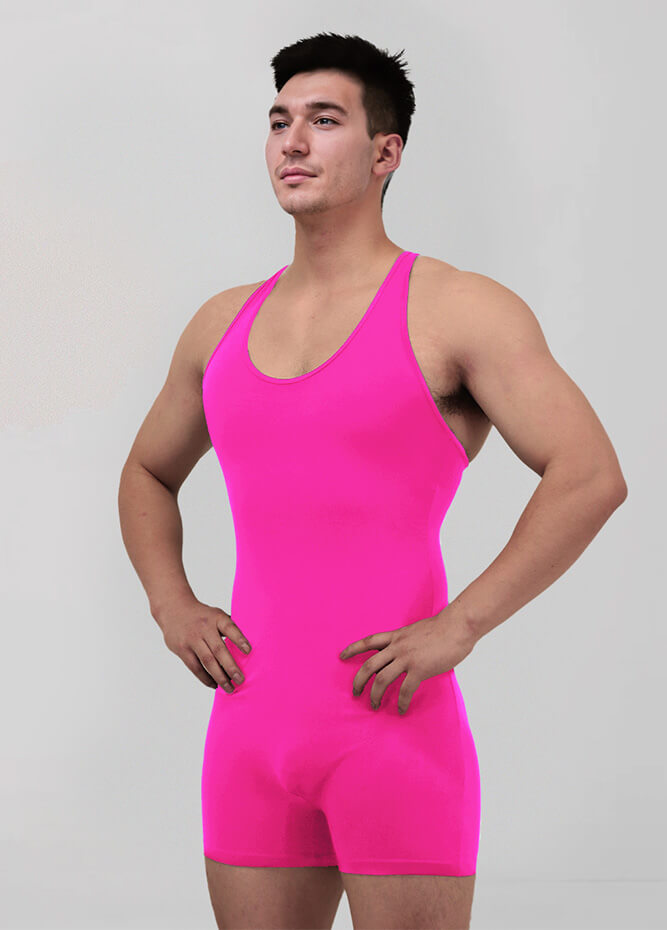 Mens Racer Back Fitness Short Unitard