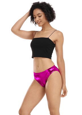 Shiny Metallic Panty Brief High Cut Shorts