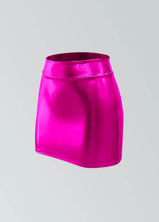 Womens Sexy Metallic Bandage Mini Skirt