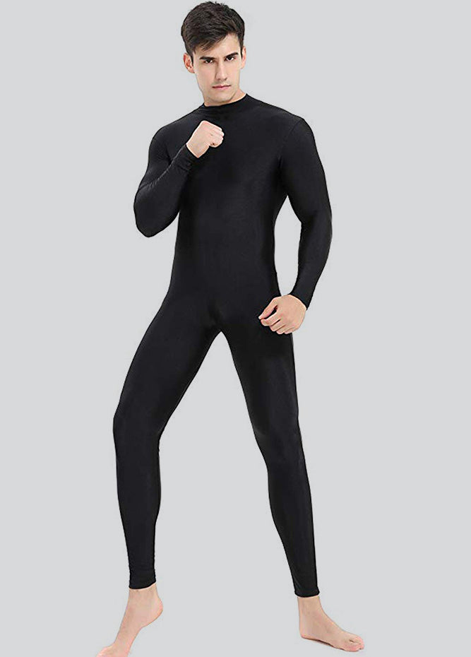 Mens Turtleneck Spandex Long Sleeve Unitard