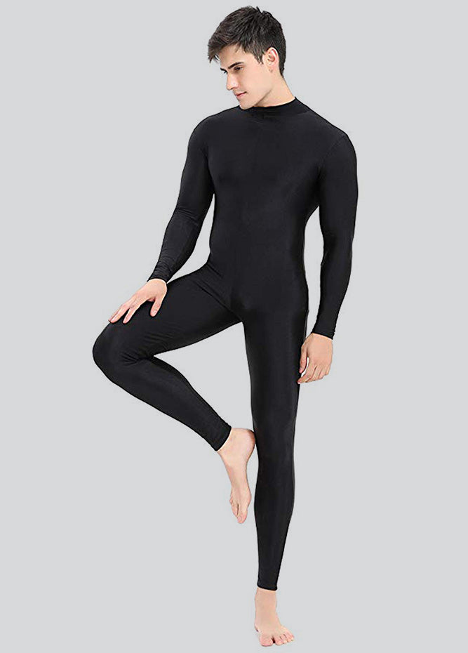 Mens Turtleneck Spandex Long Sleeve Unitard