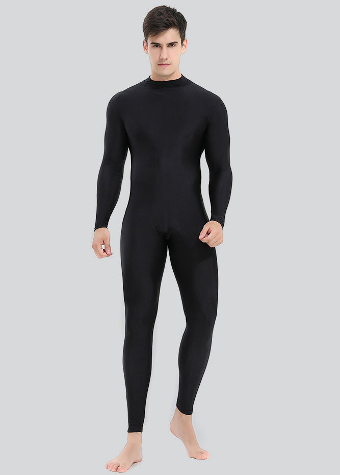 Mens Turtleneck Spandex Long Sleeve Unitard