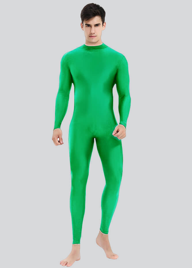 Mens Turtleneck Spandex Long Sleeve Unitard