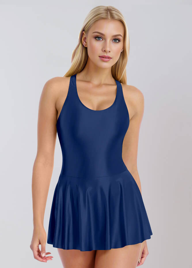 Sleeveless Racerback Fitness Skirted Leotard
