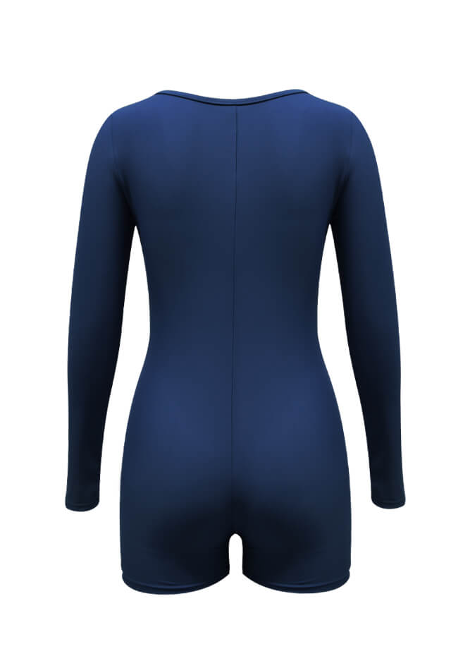 Long Sleeve Spandex Workout Romper Bodysuit
