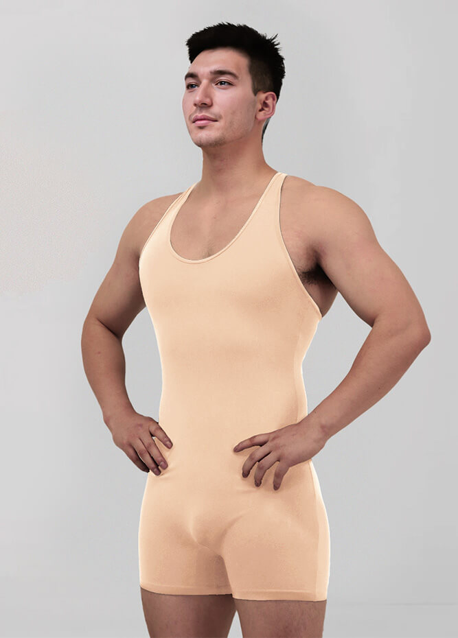 Mens Racer Back Fitness Short Unitard