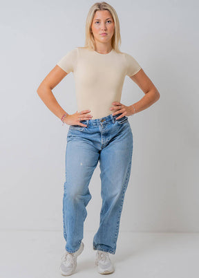 Nude short sleeve bodysuit