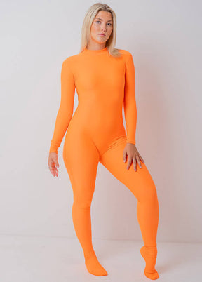 orange full bodysuit for women