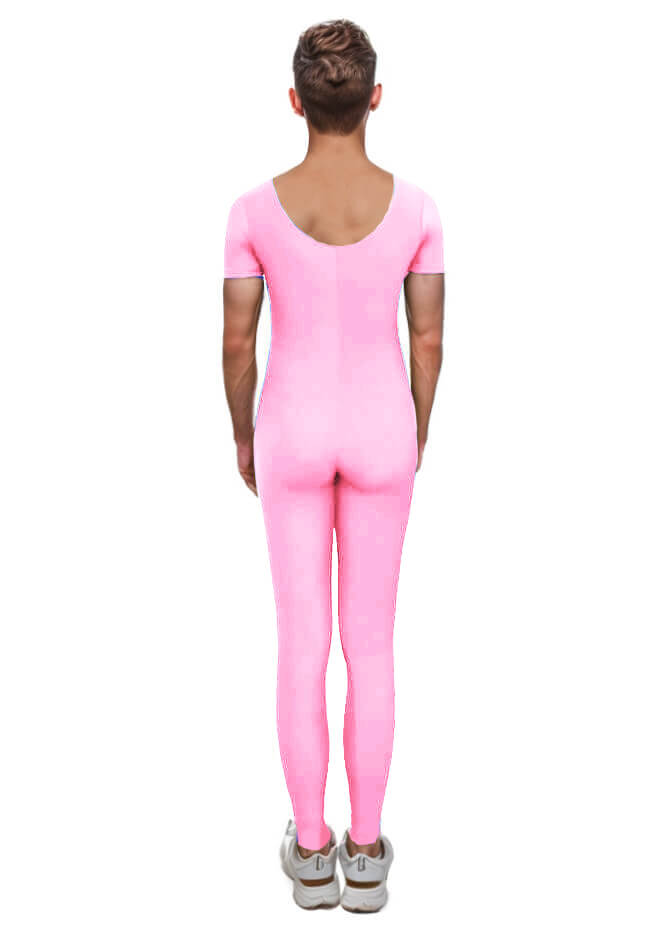 Mens One Piece Short Sleeve Unitard