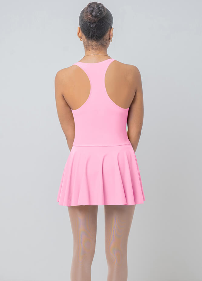 Sleeveless Racerback Fitness Skirted Leotard
