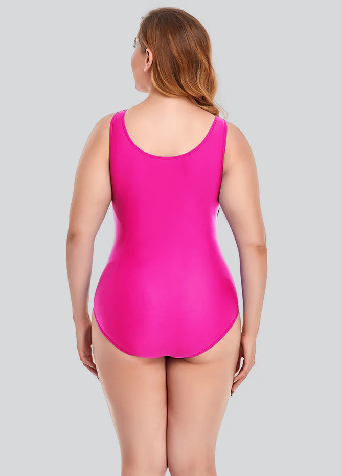 Womens Plus Size Retro Monokini Swimwear with Pads