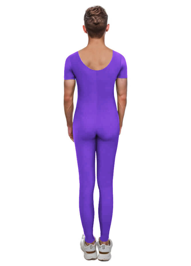 Mens One Piece Short Sleeve Unitard