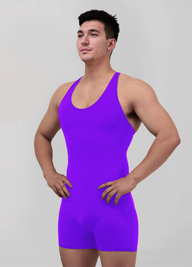 Mens Racer Back Fitness Short Unitard