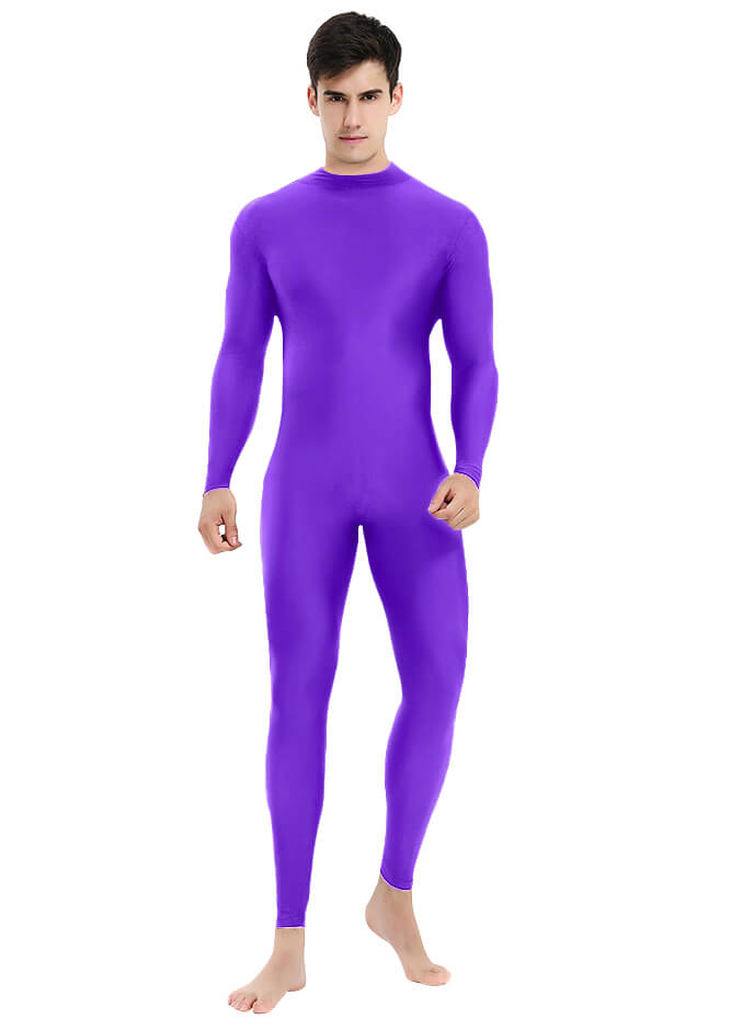 Mens Turtleneck Spandex Long Sleeve Unitard