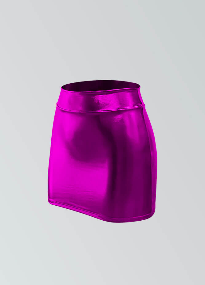 Womens Sexy Metallic Bandage Mini Skirt