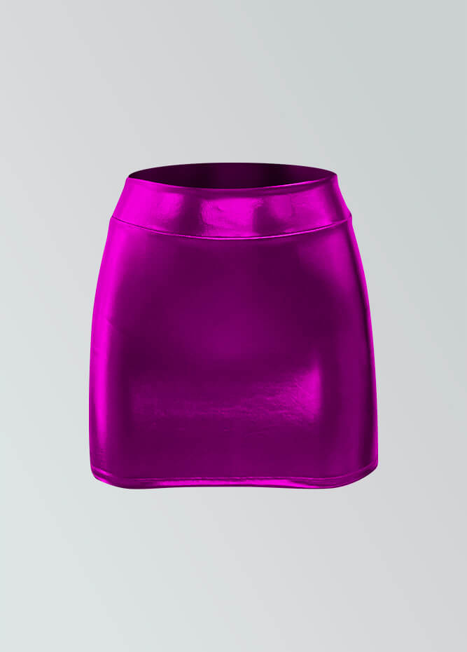 Womens Sexy Metallic Bandage Mini Skirt