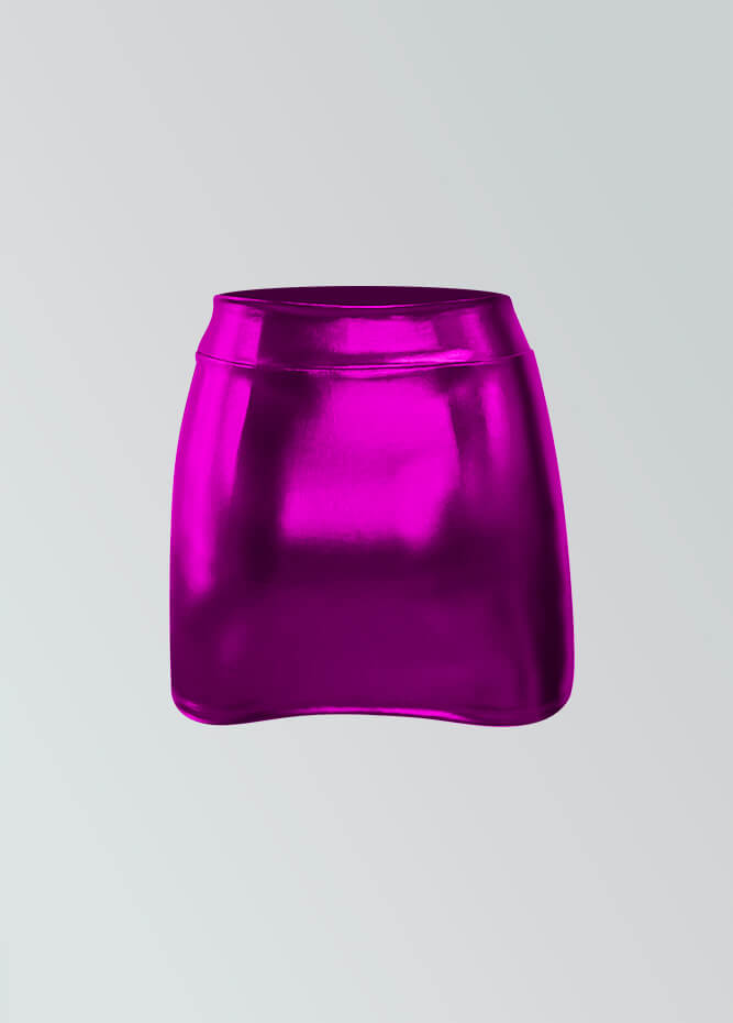 Womens Sexy Metallic Bandage Mini Skirt