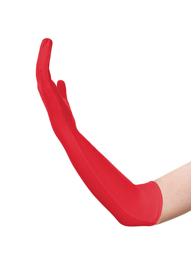 red spandex gloves
