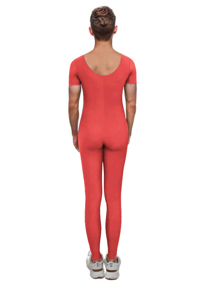 Mens One Piece Short Sleeve Unitard